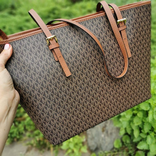 Кожаная сумка Michael Kors Jet Set Travel monogram 41x26 см (2 расцветки)   