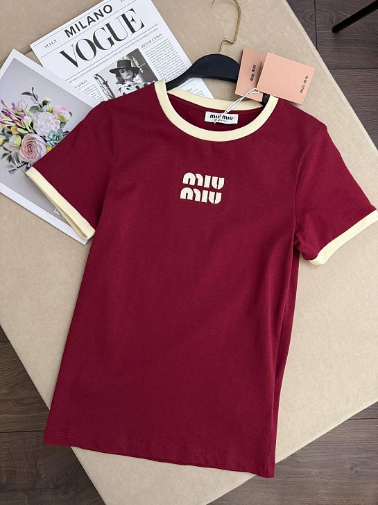 Женская футболка MIU MIU premium - Red