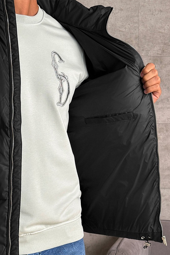 Мужской пуховик Prada logo-plaque - Black