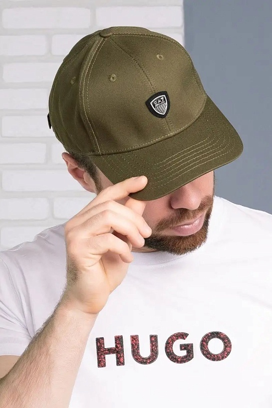 Бейсболка зелёного цвета Emporio Armani 7 logo-plaque