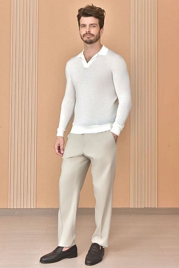 Поло с длинным рукавом Loro Piana Premium - Beige   