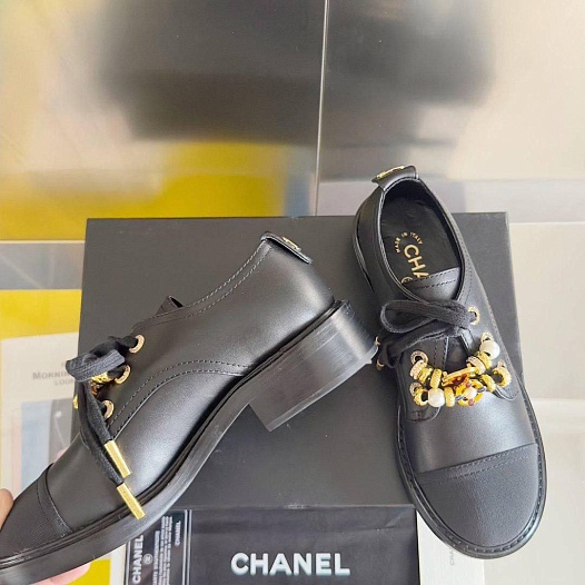 Женские кожаные ботинки Chanel premium   