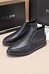 Кожаные лоферы с мехом Hugo Boss high-top - Navy