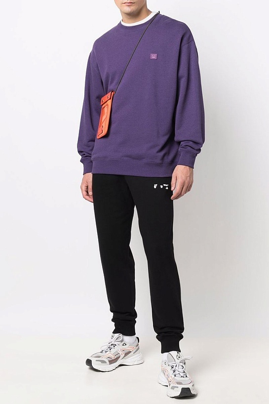 Утеплённые чёрные штаны Off-White logo-print