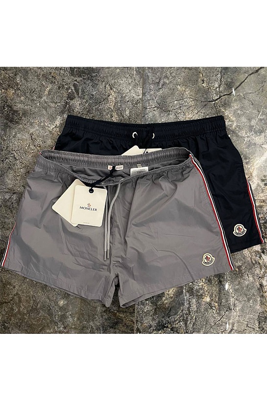 Мужские серые шорты Moncler logo-patch
