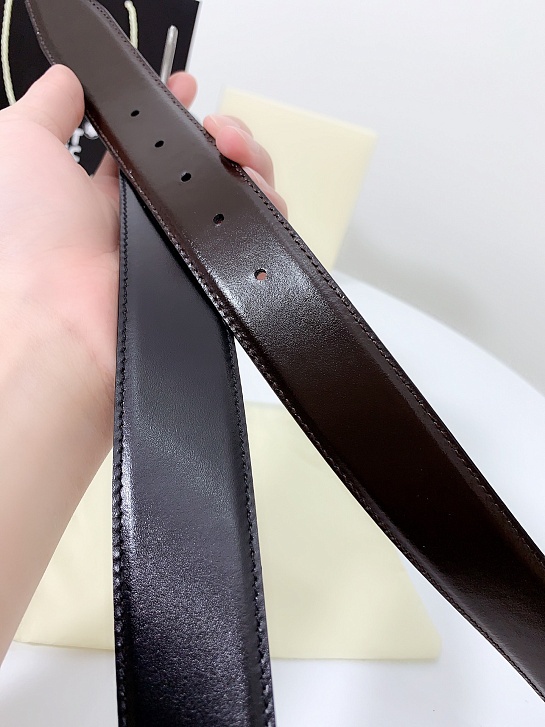 Двусторонний кожаный ремень Montblanc Premium (ширина 3.5 см)