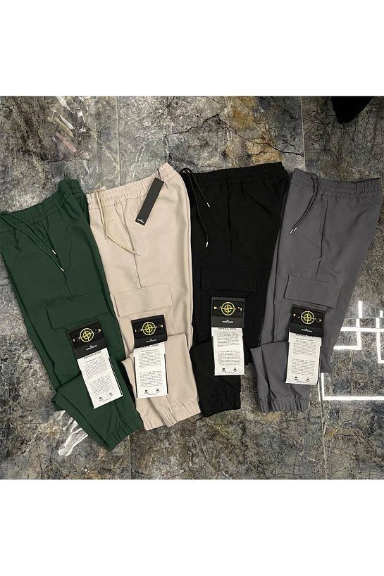 Мужские зелёные джоггеры Stone Island compass-patch