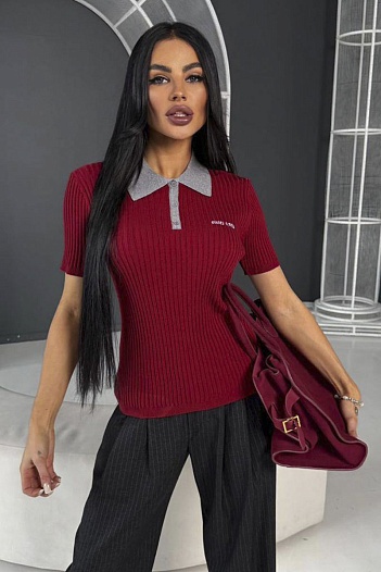 Женское поло MIU MIU красного цвета   