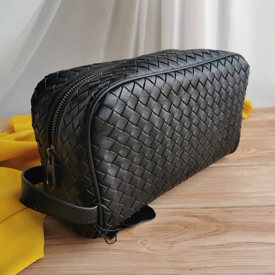 Кожаная косметичка Bottega Veneta 28x16x13 см