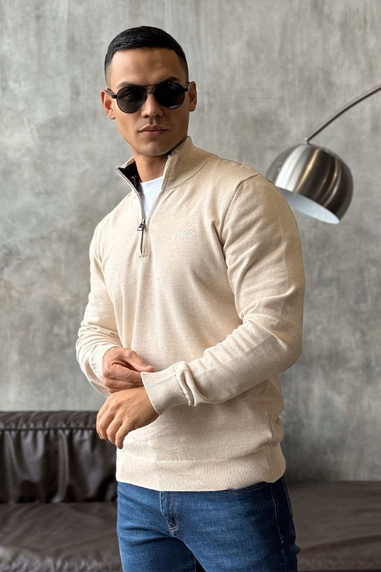Мужской джемпер Hugo Boss бежевого цвета