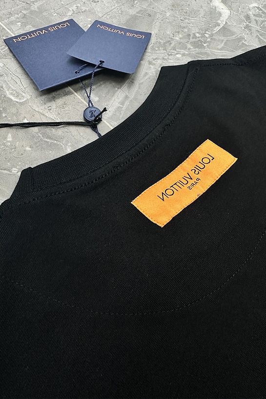 Чёрная оверсайз футболка Louis Vuitton logo-print