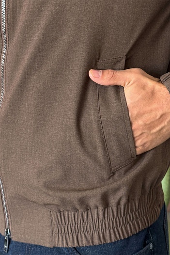 Мужской бомбер Zegna коричневого цвета   