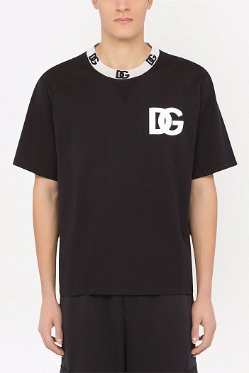 Чёрная оверсайз футболка Dolce&Gabbana logo-print   
