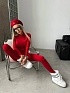Женский лонгслив на флисе красного цвета Alaia