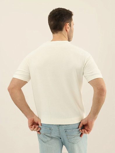 Мужская светло-бежевая футболка Loro Piana premium   