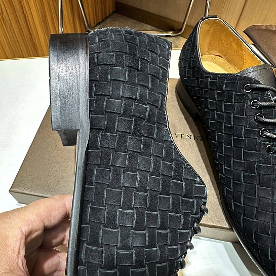 Мужские замшевые ботинки Bottega Veneta Intrecciato - Black