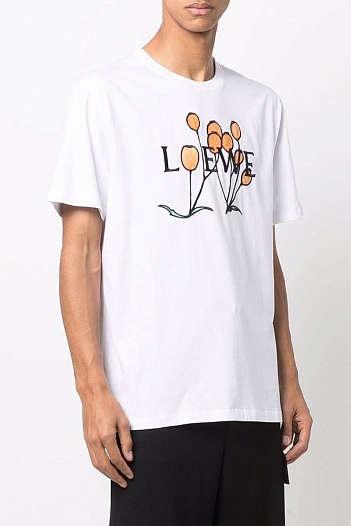 Белая оверсайз футболка Loewe   