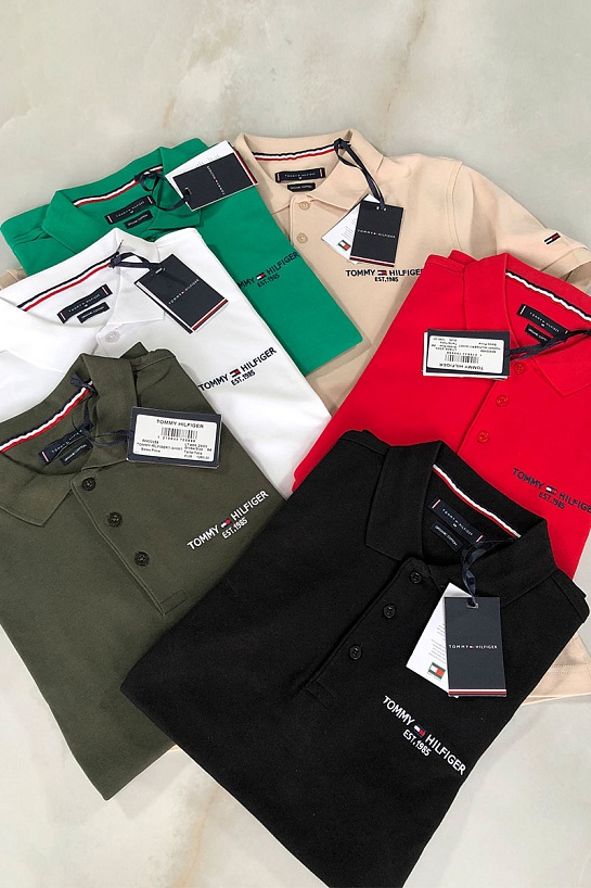 Белое мужское поло Tommy Hilfiger est.1985