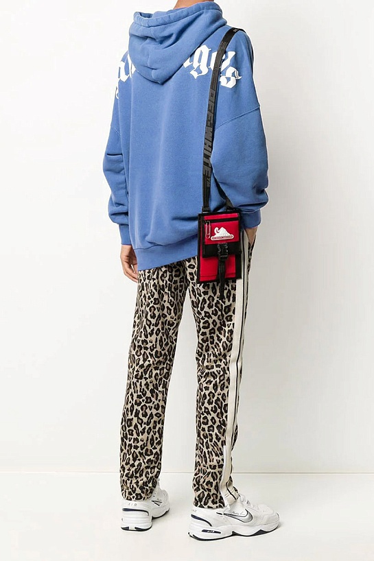 Голубое оверсайз худи Palm Angels Classic logo-print