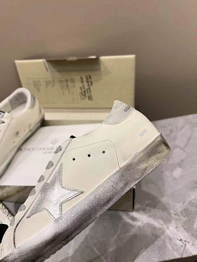 Женские кожаные кроссовки Golden Goose Super Star premium   