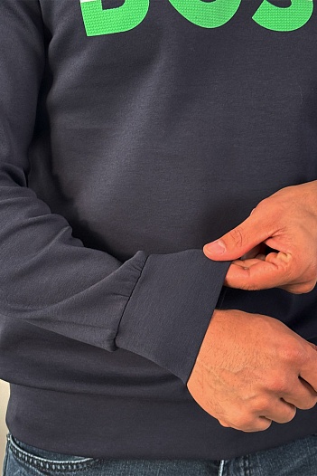 Тёмно-синий свитшот Hugo Boss Salbo 1 Logo-print   