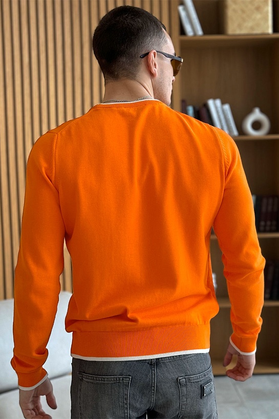 Мужской джемпер Hermes оранжевого цвета