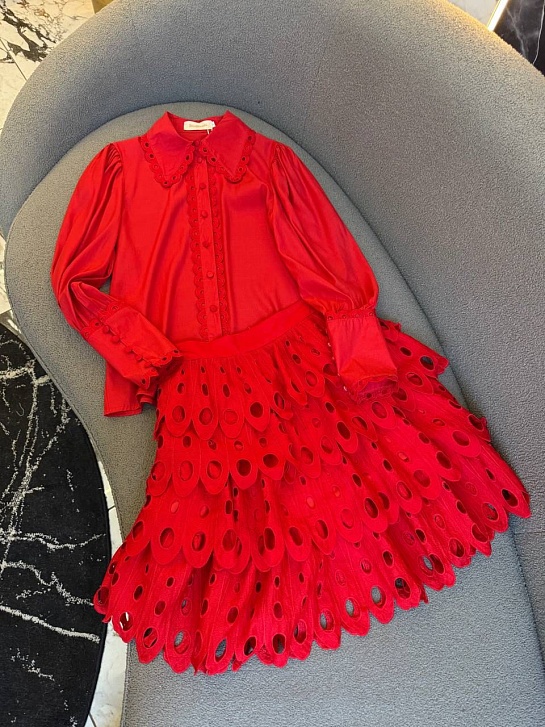 Красный женский костюм двойка Zimmermann