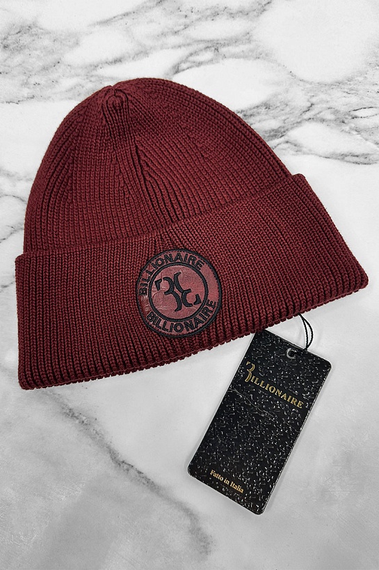 Бордовая шапка Billionaire logo-patch