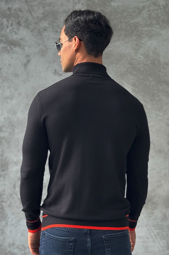 Мужская чёрная водолазка Hermes Premium