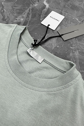Мужская оверсайз футболка Dior - Grayish Green   