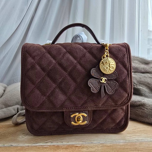 Замшевая сумка Chanel 21x19 см - Brown   