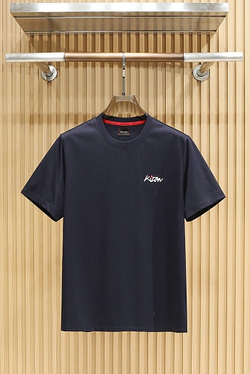 Мужская чёрная футболка Kiton premium   