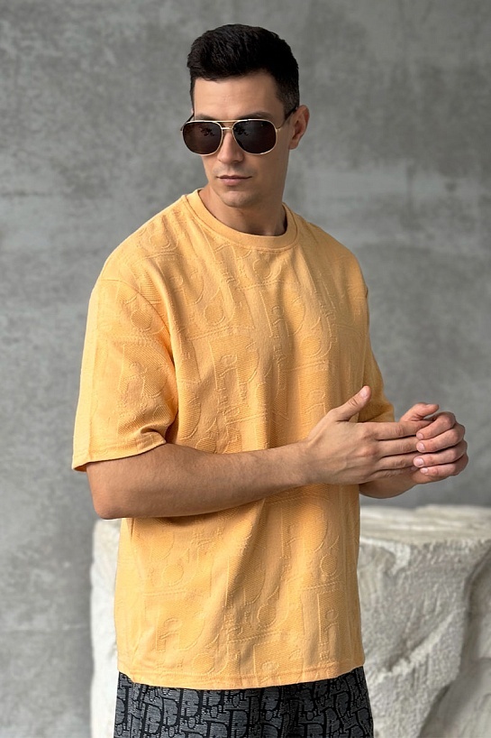 Мужская футболка Dior оранжевого цвета