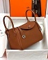Женская кожаная сумка Hermes Lindy Premium 26x18x13 см - Brown