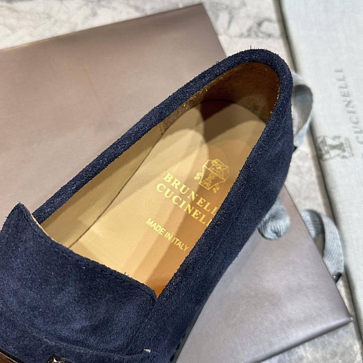 Замшевые лоферы Brunello Cucinelli Premium - Blue   