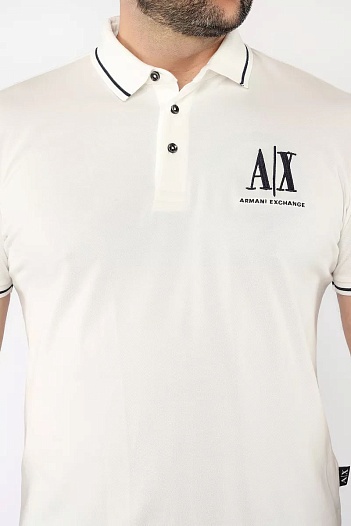 Белое поло Armani Exchange embroidered-logo   