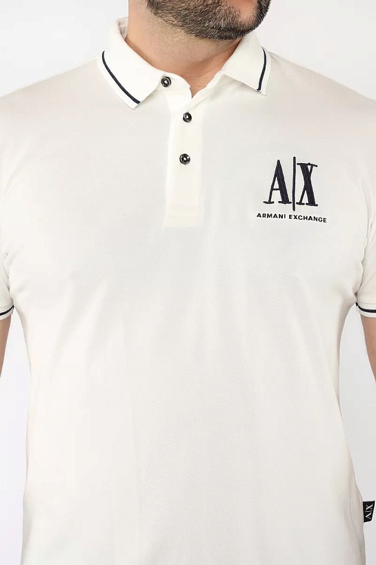 Белое поло Armani Exchange embroidered-logo