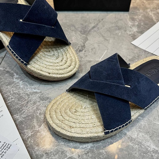 Мужские шлёпанцы Ermenegildo Zegna suede - Navy   
