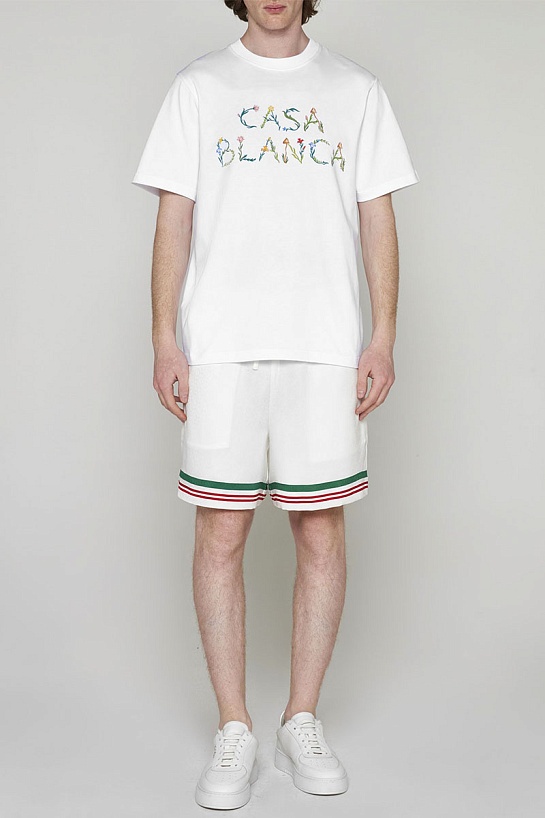 Белая футболка Casablanca L’Arche Fleure