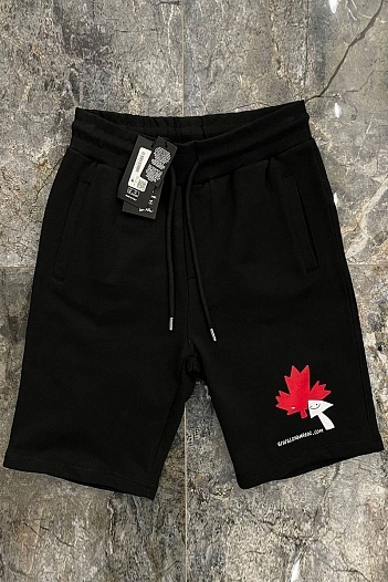Чёрные мужские шорты Dsquared2 maple leaf-print   