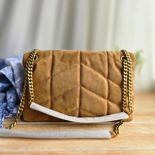 Замшевая сумка Yves Saint Laurent Lou Puffer 30x19 см