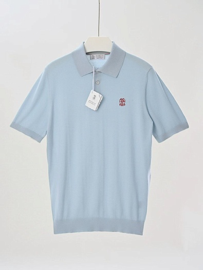 Мужское голубое поло Brunello Cucinelli premium   