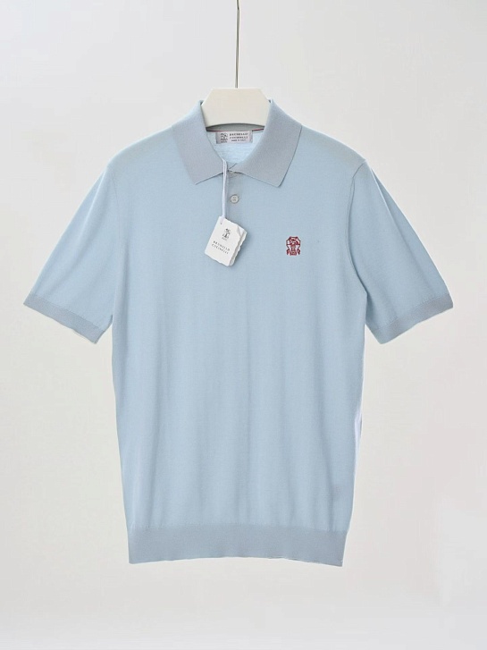 Мужское голубое поло Brunello Cucinelli premium