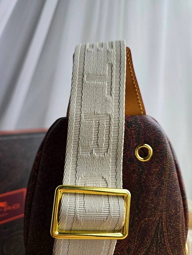 Кожаная сумка Etro Sling с узором пейсли 28x18 см   