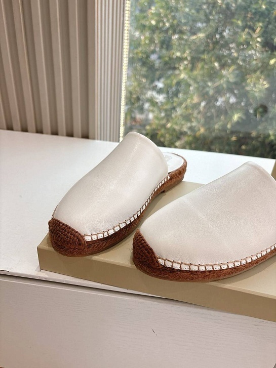 Женские кожаные шлёпанцы Brunello Cucinelli Premium - White