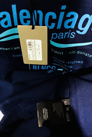 Оверсайз футболка Balenciaga Recycle - Blue   