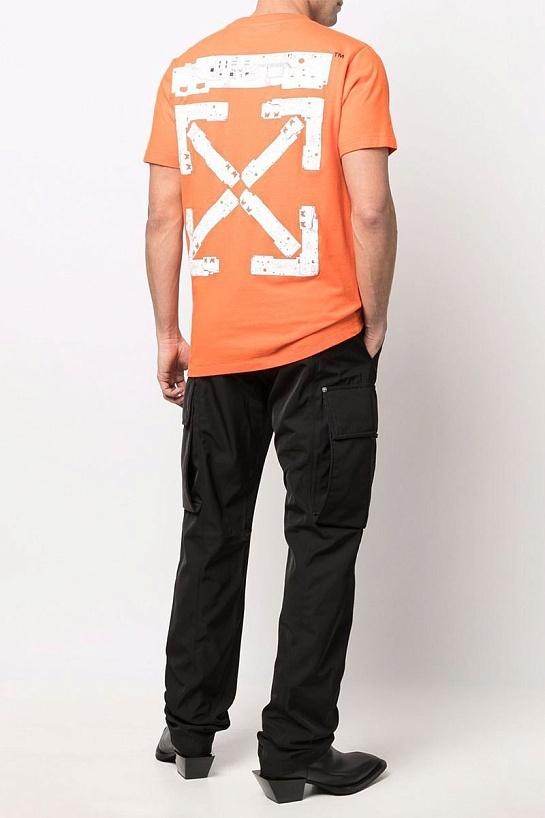 Оранжевая оверсайз футболка Off-White Teenage Engineering