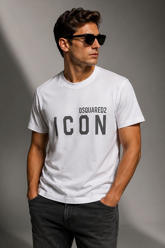 Мужская футболка Dsquared2 "ICON" - White