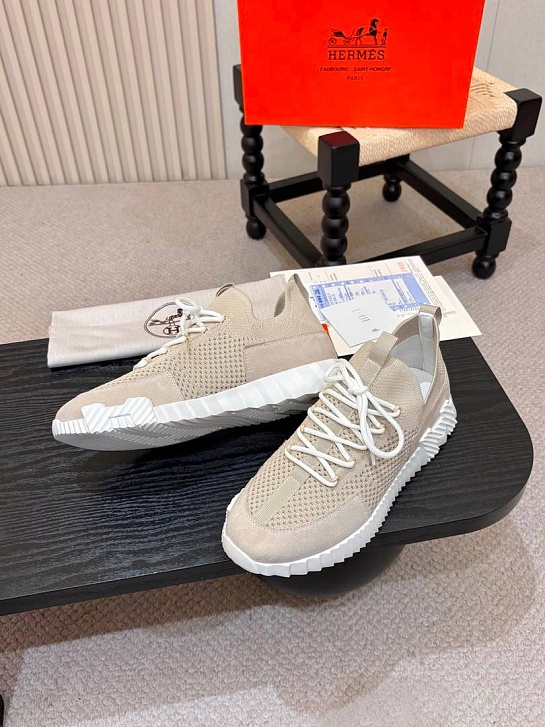 Текстильные кроссовки Hermes lift slip-on
