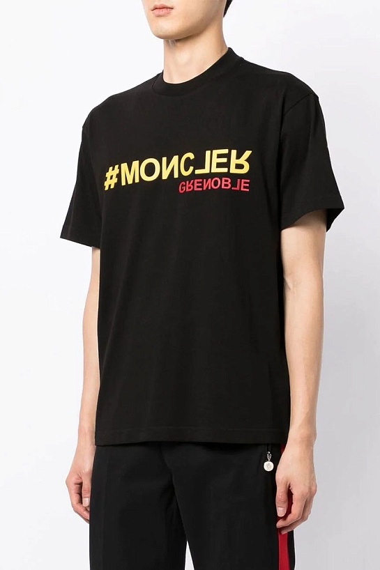 Чёрная оверсайз футболка Moncler Grenoble